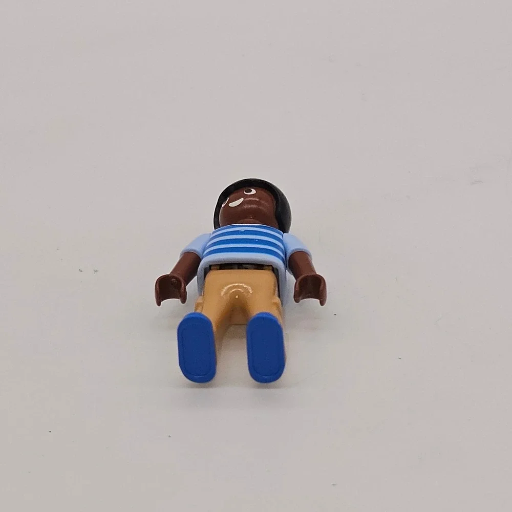Playmobil 1.2.3 Male Figure Boy OS Blue Striped Shirt Tan Pants 2016 3406650 3